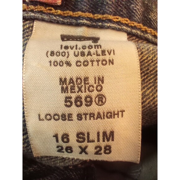 Levis 569 Jeans Misses 16S Light Blue Loose Straight Fit Used Vintage Red Tag - Picture 7 of 8